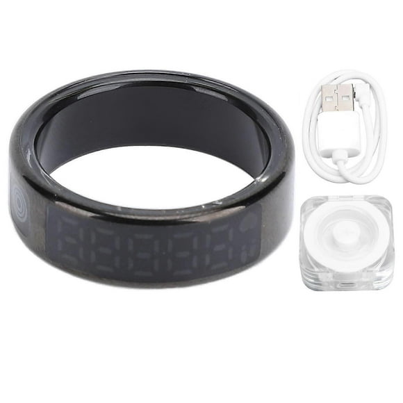 Bague connectée avec écran, différents modes sportifs, étanche IP68, en acier inoxydable, bracelet de suivi d'activité physique n°\xa010