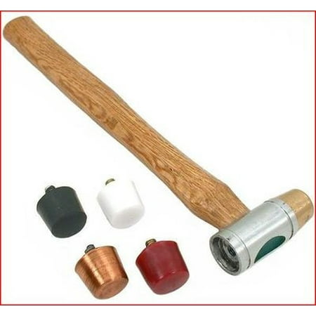 

Small Interchangeable Head Face Soft Brass Copper Plastic Rubber Hammer Tool