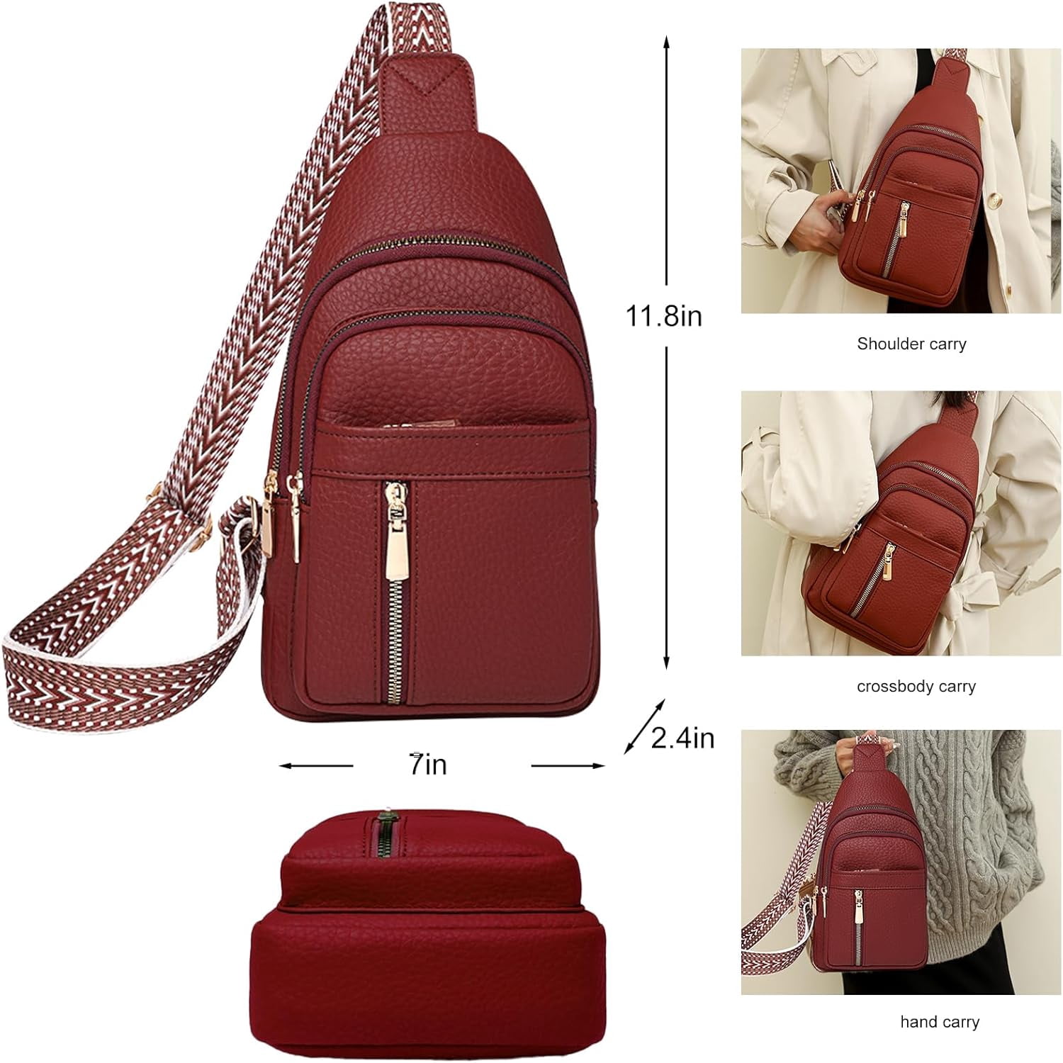 2025 Crossbody Bag,Travel Small Sling Bag Crossbody Bags for Women-Vegan Leather Fanny Pack Crossbody Bags for Women