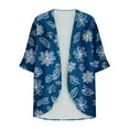 thumbnail image 4 of SwiftWear Women’s Summer Chiffon Cardigan Lightweight Cover-Up 3/4 Sleeve Sheer Colorful Floral Print Loose Fit Cardigan Tops for Beach Vacations ​​, 4 of 6