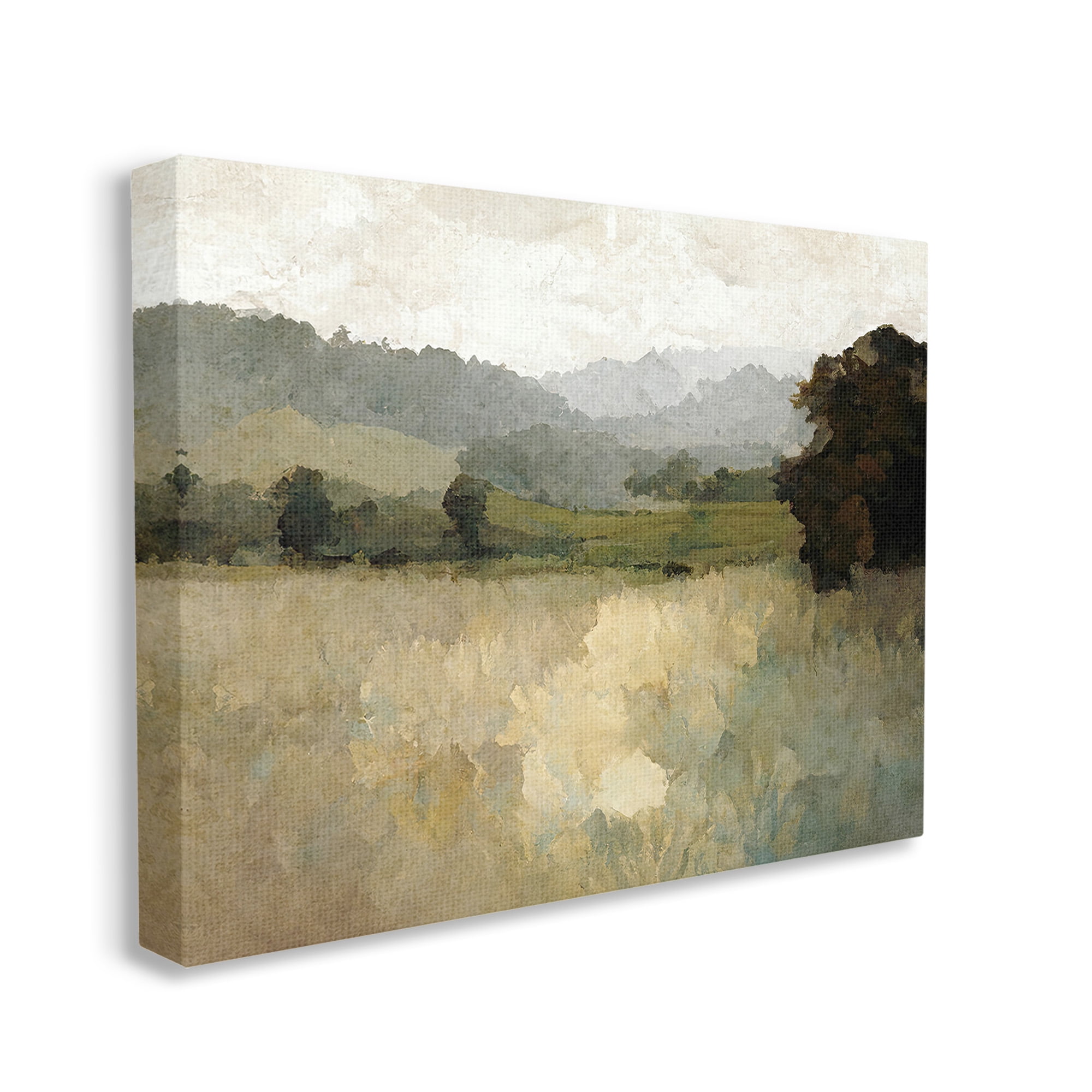 Stupell Industries Green Impressionist Scenery Landscape Painting Gallery Wrapped Canvas Art Print Wall Art, 40 x 30