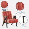 thumbnail image 7 of Modern Teddy Sherpa Accent Chair with Espresso Wood Frame - Coral Upholstery, Ideal for Living Room & Office, 7 of 7