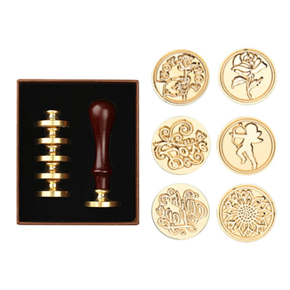 Adhesive Wax Seal Stickers Initial 25Pk Floral Self- Adhesive Wax Seals  Gold Decorative Stamp Stickers Envelope Stickers for Wedding Invitation