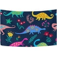 thumbnail image 4 of Coolnut Cute Dinosaur Tapestry Washable Polyester Art Wall Hanging Blanket for Living Room Bedroom Dorm Party, 60 x 51 Inch Home Decor Gifts, 4 of 7