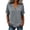 Gray, variant on Womens Tops Notch V Neck Short Sleeve Rolled Cuff Summer Shirt, Solid Casual Relaxed Cut Top for Ladies, Elegant Stylish Comfy Daily Wear