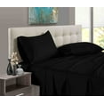 thumbnail image 2 of 300 THREAD COUNT, 7 Piece Bed Sheet Set, 15" Deep Pocket, 100% Egyptian Cotton, Sateen Finish Sheet Set - Black Stripe, Cal King Size., 2 of 7