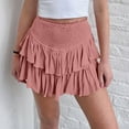thumbnail image 2 of pstuiky Tennis Skirts for Women, Women's Irregular Solid Color Lined Cake Skirt Short Culottes Skirt Skorts for Workout Casual Items Pink M #2, 2 of 7
