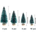 thumbnail image 2 of 60 Pieces Mini Sisal Snow Frost Trees Winter Pine with Wood Snow Ornaments Tabletop Trees for, 2 of 5