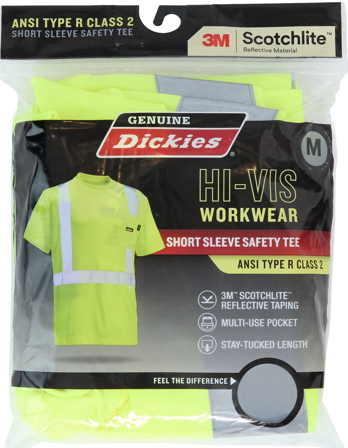 Genuine Dickies Men's Hi-Vis Short Sleeve Safety Tee with 3M™ Scotchlite™ Reflective Taping