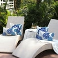 thumbnail image 5 of Blue Flower Pillow Covers 12x20 Inch Set of 2 Dark and Light Blue Colored Pillow Outdoor Waterproof Decor for Patio Funiture Garden Summer Floral Square Polyester pillowcovers 002E12, 5 of 6