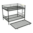 thumbnail image 6 of Kumix Bunk Bed with Trundle, Full over Full Bunk Bed with Full Length Guardrail and Ladder for Teens, Metal Bunk Bed Can Convertible into 2 Beds, 3 in 1 Bunk Bed, Noise-Free, Black, 6 of 7