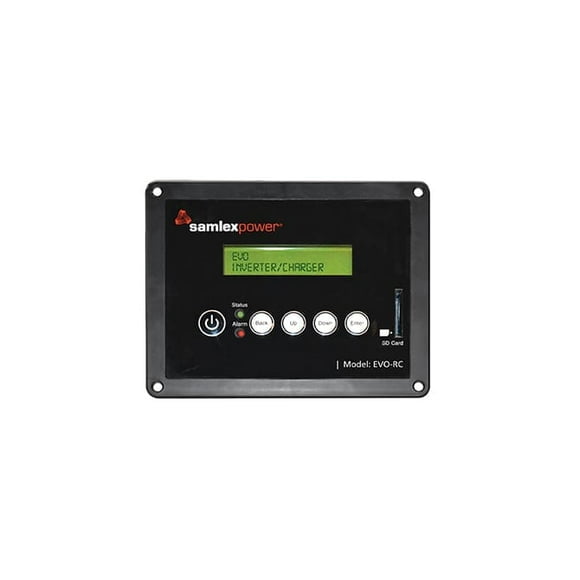 Samlex America Power Reverse Control EVO-RC Evolution; Affichage LCD; Noir; État Vert et Indicateurs LED de Panne / Alarme Rouges; avec Fente pour Câble de Données / Carte SD de 33 Pieds