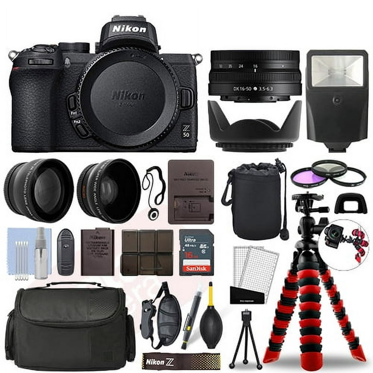 Nikon Z50 Mirrorless Camera with 16-50mm VR + 16GB 3 Lens Ultimate  Accessory Kit 
