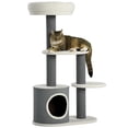 thumbnail image 1 of PawHut Cat Tree, Multi-level Cat Tower with Scratching Posts, Condo, White, 1 of 10