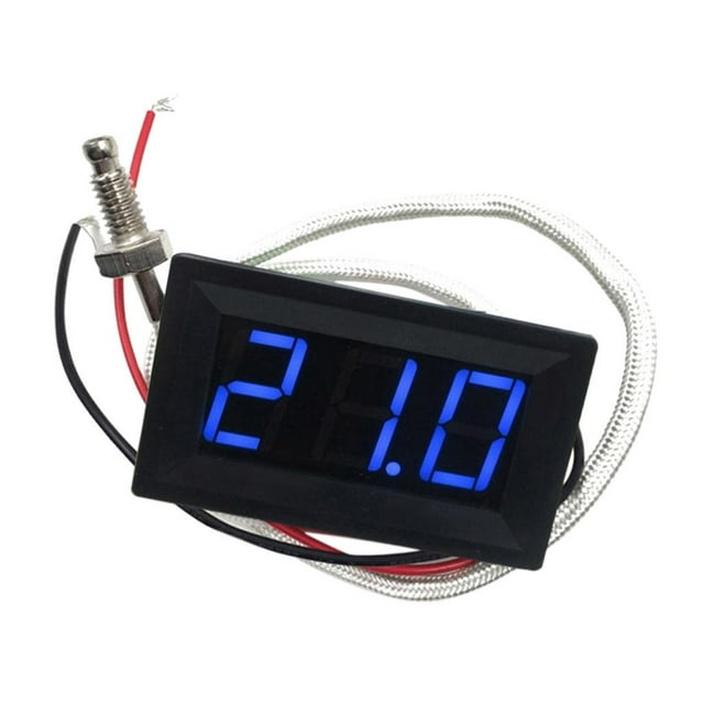 Pantalla de termómetro digital de 3 colores Medidor de temperatura LED con sensor de sonda Azul Cola Termómetro LED de temperatura