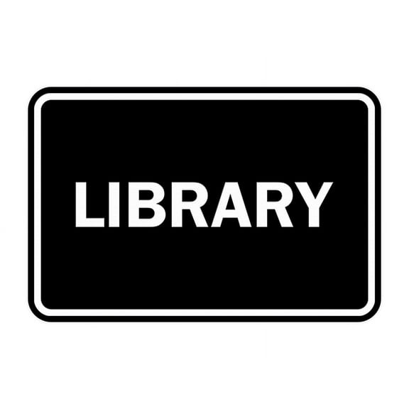 Classic Library Sign (Black) - Small