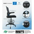 thumbnail image 4 of Boss Office Products Mesh Mid Back Flip Arm Desk Chair with Casters, Black, 4 of 10