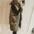 thumbnail image 4 of Lohuatrd Women Autumn Winter Solid Color Long Waistcoat Hooded Sleeveless Pockets Zipper Placket Vest Coat Cotton-padded Outwear, 4 of 8