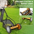 thumbnail image 5 of Ironmax Push Lawn Mower, Cordless 14” Manual Reel Mower, Adjustable Cutting Heights Orange + Black, 5 of 10