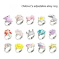 thumbnail image 2 of Anillo de aleación ajustable con dibujos animados para niños de estilo transfronterizo, lindo anillo de sirena con unicornio para niña, 2 of 6