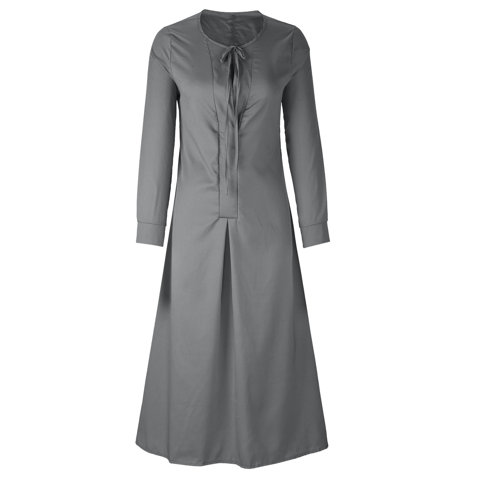 long sleeve v neck tiered solid maxi dress V Neck Long Sleeve Tie Detail Solid Tiered Midi Dress