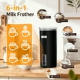thumbnail image 3 of 6 IN 1 Milk Frother and Steamer,Electric Portable Milk Frother Cup,Rechargeable Cold Foam Maker with Stainless Steel Inner Tank for Coffee,Latte,Hot Chocolate,Cappuccinos,Macchiato - Black, 3 of 9