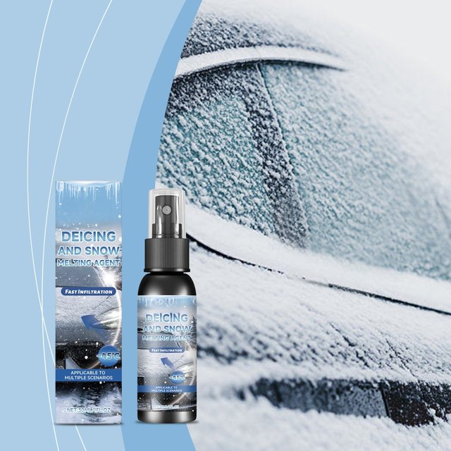 WIFKLSIIPG Automotive Ice Melter Spray Fast Acting Windshield for Windows and Locks Deicer Solution