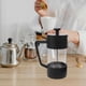 thumbnail image 2 of Cafetera de prensa francesa de 350 ml, de vidrio de borosilicato de alta temperatura, para café frío, té, para cocina, viajes, camping, color negro, 2 of 5
