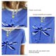 thumbnail image 5 of Camisa de manga corta con estampado para mujer, blusa informal cómoda y transpirable con cuello redondo para verano, color azul XXL, 5 of 6
