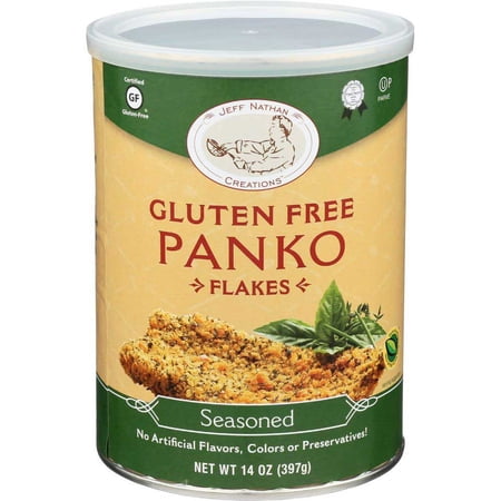 Jeff Nathan Creations Gluten Free Seasoned Panko Bread Flake  14 Ounce -- 12 per case.