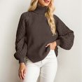 thumbnail image 2 of Winter Knitted High Neck Pullover Sweater Soft Warm Turtleneck Top Cozy Casual Fall Fashion Comfortable Yarn Elegant Long Sleeve Outerwear, 2 of 6