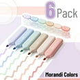 thumbnail image 2 of - Highlighters Pastel Assorted Colors for Books, 6 Pack, Morandi Colors, Chisel Tip, Back to School Supplies, 2 of 6