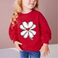 thumbnail image 2 of Odeerbi Kids Girls Crewneck Sweatshirts Pullover Sweatshirts Children's Fall Winter Sweatshirt Heart Print Long Sleeve Sweater Top Red, 2 of 5