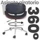 thumbnail image 2 of Fohfurniture Moderna Silla de Escritorio con Ruedas de Madera Curvada con tapicería de Piel sintética y Altura Ajustable, Negro, 2 of 6