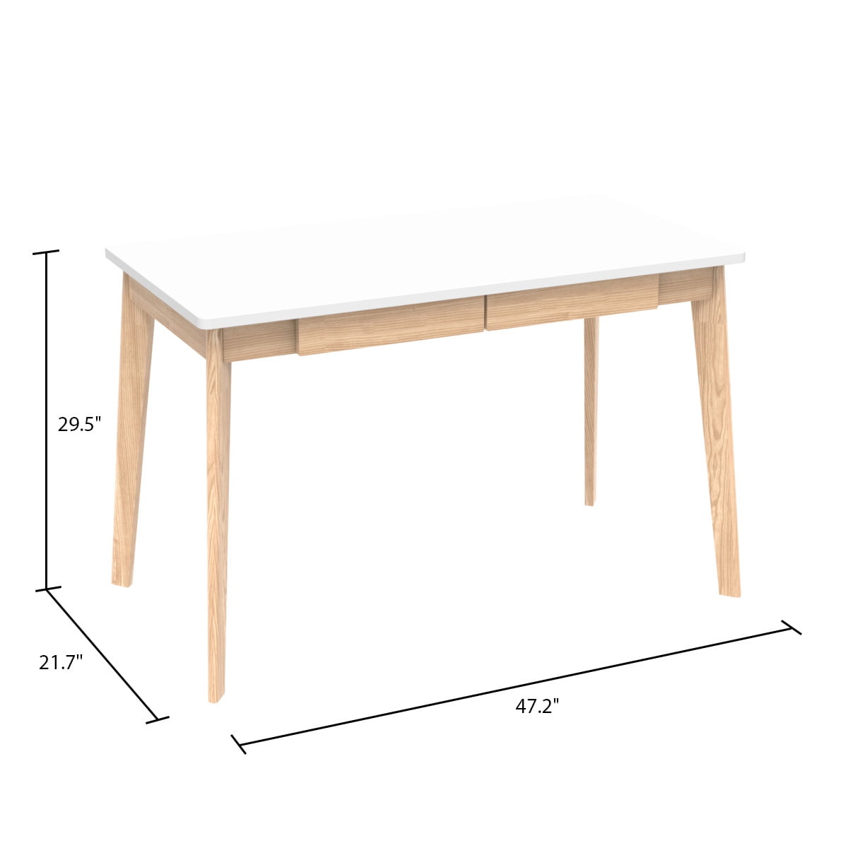 KULAGAGA Uptown Adult Lap Desks, Single Piece with Desk, Manual, 21.7 in x 47.2 in, White, 1 Count, 1 Pack