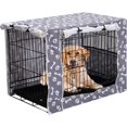Universal Fit Dog Crate Cover for 48" Wire Crates Easy Clean Sky Gray