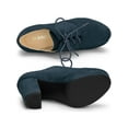 thumbnail image 4 of BLISSFUL STEP Women's Platform Block Heel Lace Up Booties Navy Blue 8, 4 of 6