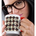 thumbnail image 2 of 3drose, Checkered Pattern of Beige Baseball Balls, Stylish Sport Gift for All, 15oz Two-tone Red Mug, 2 of 6