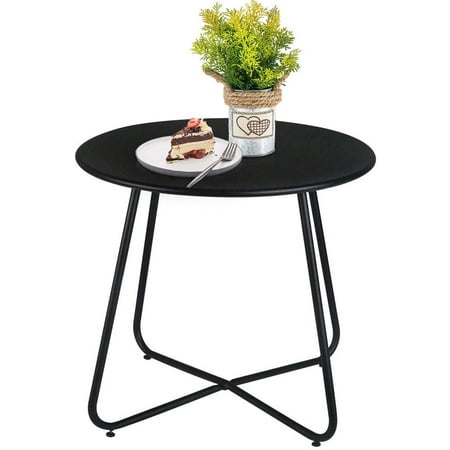 Patio Bistro Side Table Metal Steel Coffee Snack Tea Accent End Small Round Indoor Outdoor Blancy Garden Black Canada Patio Bistro Side Table Metal Steel, How To Make A Small Garden Side Table