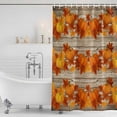 thumbnail image 3 of Fall Shower Curtain, Waterproof Shower Curtains for Bathroom, Thanksgiving Pumpkins Maple Leaf Vintage Washable Fabric Bathtub Curtain Set Bath Decor with 12 Hooks Extra Long 72"x96", 3 of 8