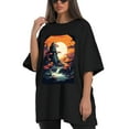 thumbnail image 4 of Plus Size Shirt for Women Black Tops for Women Short Sleeves Shirt for Women Mountain T Shirt Crewneck Shirt for Women XS, 4 of 5