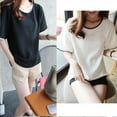 thumbnail image 4 of MesaSe Femmes Été Femmes Harajuku T-Shirt Manches Courtes Col Rond Décontracté Style Coréen Hauts T-Shirts, 4 of 5