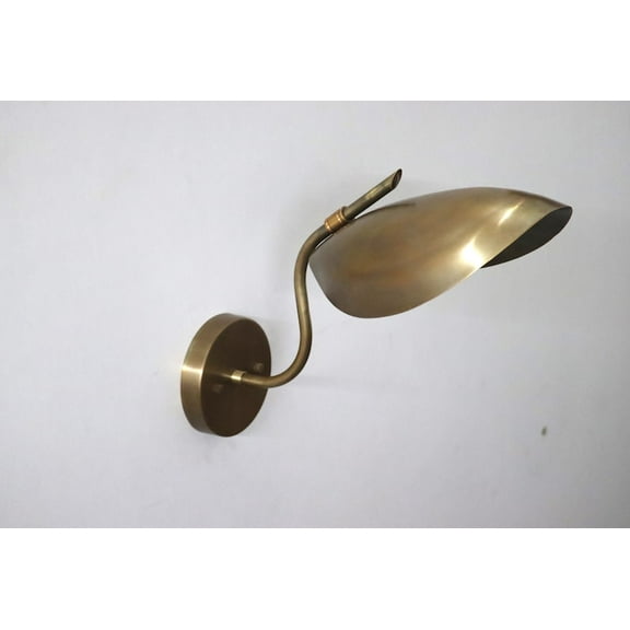 Vintage Style Mid Century Brass Curved Wall Lamp Elegant Lighting