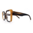 thumbnail image 6 of Womens Clear Lens Luxury Oversized Plastic Cat Eye Fashion Eye Glasses Tortoise Brown, 6 of 8