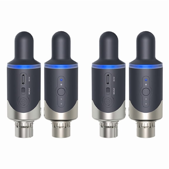 2X New UHF Wireless Mic Adapter XLR Transmitter & Receiver Converter Wireless Mic Rechargeable for Live Interview/Studio,2 x Receiver 2 x Transmitter 2 x Charging cable