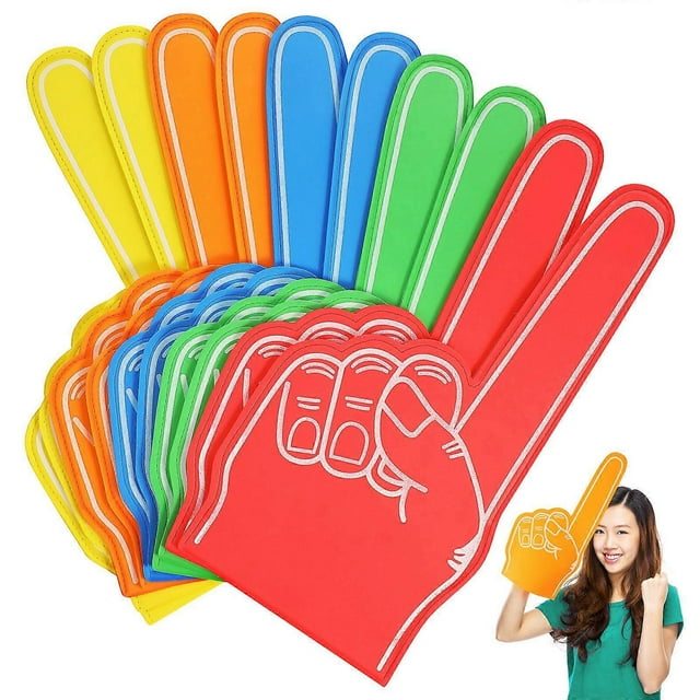 10pcs Foam Fingers Giant Foam Hands Sport Fans Foam Fingers Football Cheering Stuff For Sporting Events
