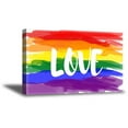 thumbnail image 1 of Awkward Styles Love Digital Canvas Print Love Quotes LGBTQ Pride Flag Decor Gay Love Quotes LGBTQ Flag Canvas Decor Rainbow Flag Canvas Gay Room Decor Love is Love Fine Art Prints Ready to Hang, 1 of 7