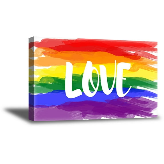 Awkward Styles Love Digital Canvas Print Love Quotes LGBTQ Pride Flag Decor Gay Love Quotes LGBTQ Flag Canvas Decor Rainbow Flag Canvas Gay Room Decor Love is Love Fine Art Prints Ready to Hang