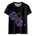 thumbnail image 3 of Gibobby Playera Corte clásico para Mujer Túnica holgada para mujer, camisetas informales de verano, camiseta Floral de manga corta con cuello redondo, blusa(F,XL), 3 of 4