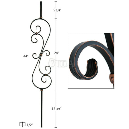 Oil Rubbed Copper Iron Balusters Spindles Metal Stair Parts Basket Twist (Best Way To Paint Stair Spindles)